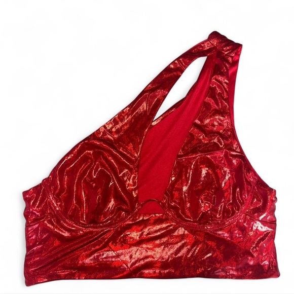 Red Cutout One-Shoulder Top - Picture 1 of 6